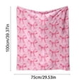 thumbnail image 3 of Anhility Pink Bow Fuzzy Throw Blanket Lovely Bowknot Heart Valentine's Day Throw Blanket Soft Cozy Flannel Winter Warm Blanket for Home Bed Sofa Couch Chair, 29.53×39.37in, 3 of 6