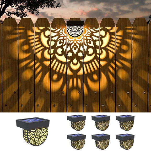 Solar Fence Lights Outdoor Moon Solar Step Wall Lights Garden Decor(pack of 6)