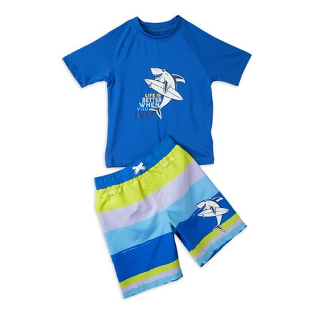 

IXtreme Baby and Toddler Boy Shark Rash Guard and Swim Trunks Set 2-Piece Sizes 12M-4T