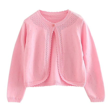 

Zkozptok Toddler Baby Girls Cardigans Knitted Cotton Long Sleeve Thin Sweater Jackets Fall Winter Warm Clothes