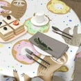 thumbnail image 5 of Winter Snowman Blue Tablecloth Round 60 Inch Let It Snow Washable Polyester Table Cover for Kitchen Holiday Party Outdoor Room Home Decor, 5 of 6