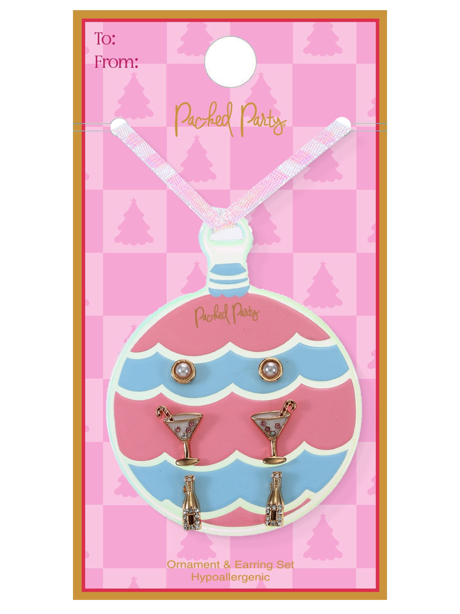 Packed Party Earring Set with Round Ornament