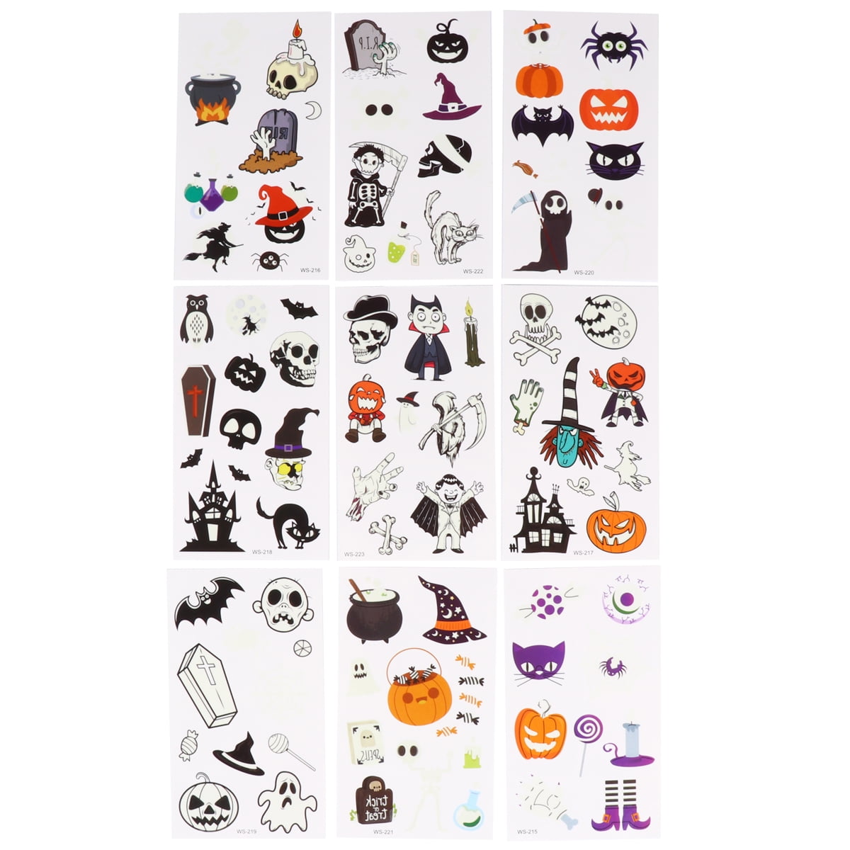 BESTONZON 18 Sheets Halloween Tattoos Stickers Face Stickers Body Stickers  for Kids