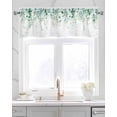 thumbnail image 2 of Spring Eucalyptus Linen Curtain Valance for Bedroom/Bathroom/Kitchen/Office/Living/Dining Room Window,Green White Watercolor Botanical Leaf Rod Pocket Topper Decorative Cafe Drapes Panel 42"x12", 2 of 6