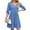 Sky Blue, variant on ZZwxWA Women's Casual V Neck Mid Sleeve Tunic Dress 2025 Smocked High Waist A-Line Tiered Mini Dresses
