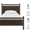 thumbnail image 3 of Ginny Twin Size Vegan Leather Platform Bed Frame in Wenge Mushroom, 3 of 10