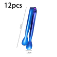 thumbnail image 2 of Juegos de utensilios de cocina,12 pinzas pequeñas para cubos de azúcar de acero inoxidable, color azul 304 Vhermosa CPB-DE-WX750-6, 2 of 5