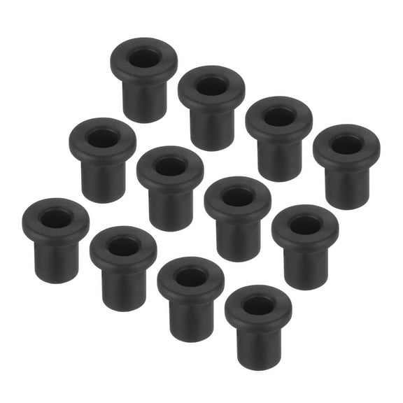 15Pcs t Shape Rubber Grommet Mount Dia 8mm ID 4mm H 10mm Black