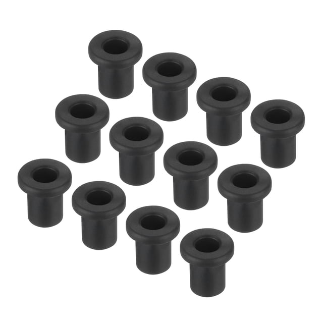 20 piezas de montura de goma en forma de T, diámetro de 6 mm, ID 4 mm, H 9 mm, protección de sellado negro para grommets de cable y tubería