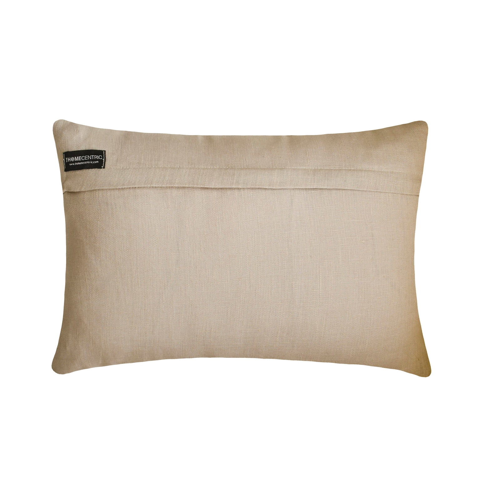 The HomeCentric Decorative Beige Pack of 2, 12"x26" (30x65 cm) Lumbar Pillow Cover, Velvet & Linen Solid Color Block Oblong Pillow, Patchwork Pattern Modern Style - Velutinous Beige