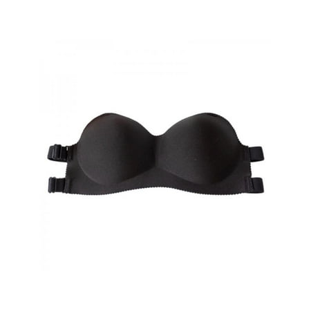 Topumt Womens Without Rims Sexy Invisible Strapless Tube Top Padded Push Up Bra