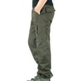 thumbnail image 2 of ibuvkizy Mens Cargo Pants with Multi Pockets Elastic Waist Straight Leg Casual Full Length Cargo Trousers,Sizes M-3XL, 2 of 4