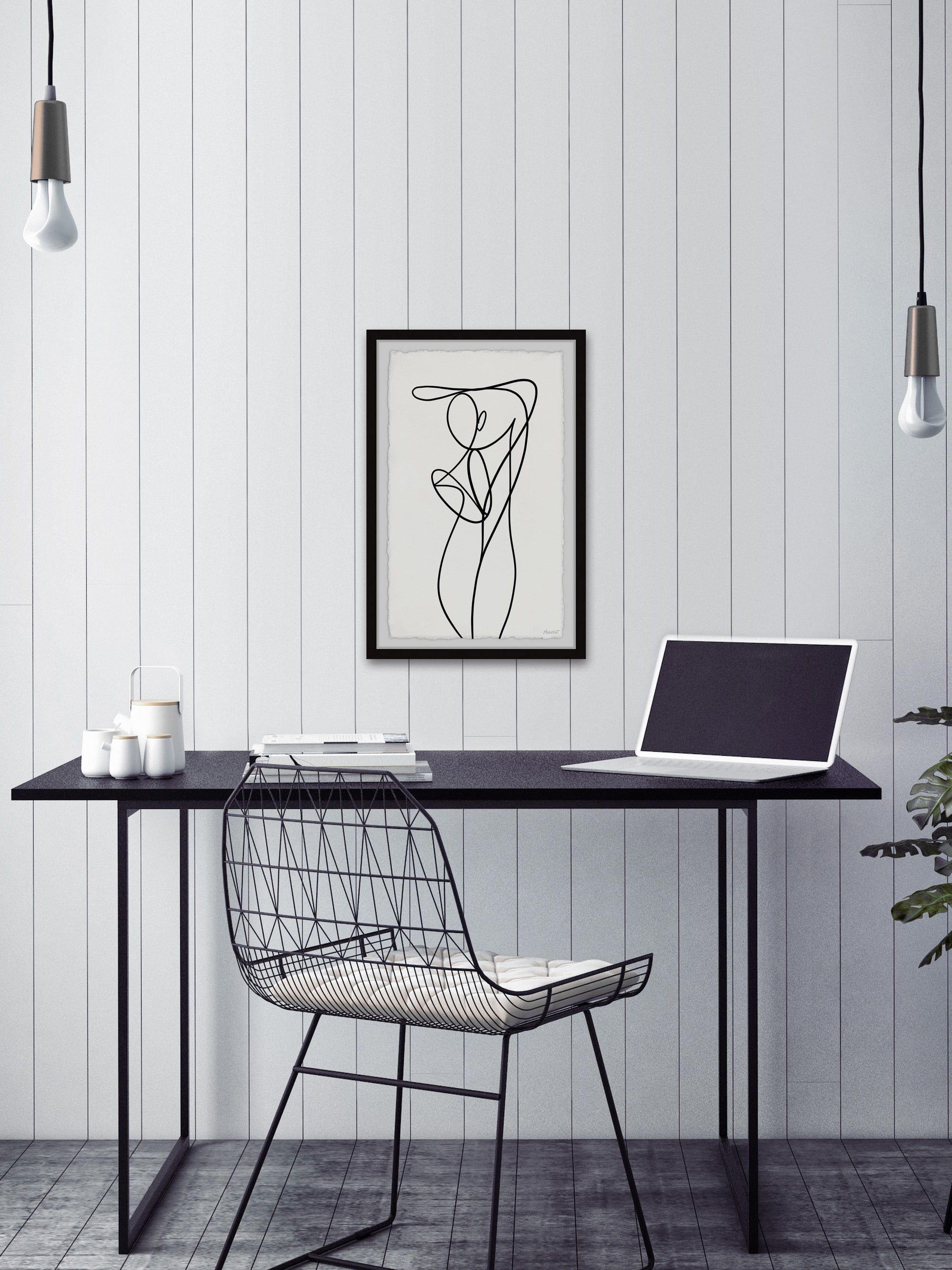 Marmont Hill Body Outline Framed Wall Art, 24" x 36"