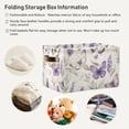 thumbnail image 6 of WOBOGO Purple Lavender and Butterfly Square Storage Basket with Waterproof Canvas and PE Lining Durable PU Leather Handles 14.2×10.2×8.3in, 6 of 9