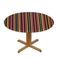 thumbnail image 3 of Nawypu  Multicolor Round Fitted Tablecloth Vertical Pattern Modern Colored Stripes Elastic Edge Waterproof Table Cover Table Cloth for Round Table Abstract  Tables, 3 of 7