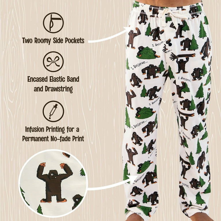 LazyOne Pajama Pants for Men Male Pajamas I Believe Bigfoot