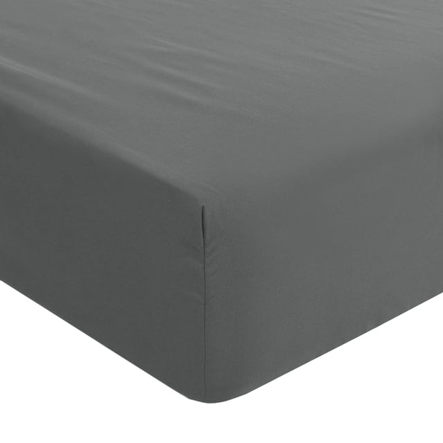 110GSM Brushed Microfiber Fitted Wrinkle & ,Breathable & Soft, 16 Deep Queen Dark Gray