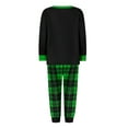 thumbnail image 5 of Elippeo Family Matching Christmas Pajamas, Baby Romper/Letter Green Elf Pattern Long Sleeve Tops and Plaid Pants Sleepwear Set, 5 of 10