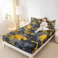 thumbnail image 4 of Homewish Grey Yellow Watercolor Twin Sheet Sets, Chic Splash Camo Twin Fitted Sheet, Teens Kids Boys Girls Flat Sheet, Super Cozy Room Decor, 3pcs, 4 of 7