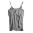 thumbnail image 4 of Shelf Bra Tank Tops Women Camisole Adjustable Spaghetti Strap Summer Tops for Women Dark Gray S, 4 of 4