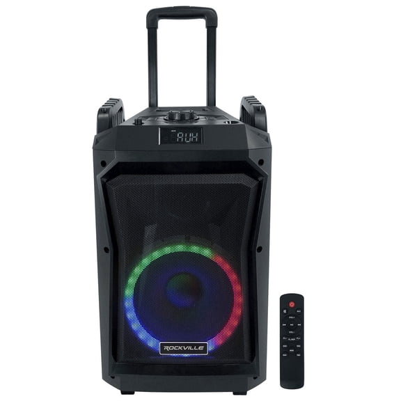 Rockville ROCKNGO 800 LCD Display Bluetooth Portable Speaker with Remote Control, Black