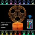 thumbnail image 2 of 3D Optical Illusion LED Light Lamp with 16 Colors Touch Sensor with Remote Control and RGB Color, Ideas for Bedroom Decoration, Birthday Christmas Party Gift Suitable for Boys and Girls (Football), 2 of 6