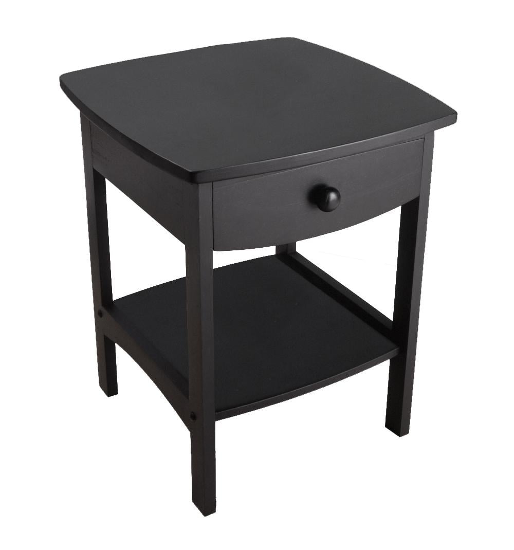 Winsome Wood Claire Curved Nightstand Black Walmart Com Walmart Com