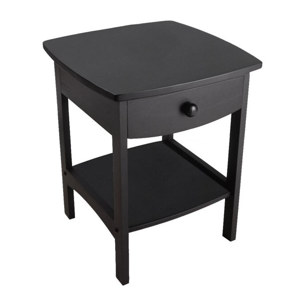 Winsome Wood Claire Curved Nightstand Black Walmart Com Walmart Com