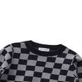 thumbnail image 3 of Chandail d'Automne pour Tout-Petit Fille Garçon, Tricot à Damier, Col Rond, Manches Longues, Chandail en Maille pour Enfants de 18 Mois à 6 Ans, 3 of 5
