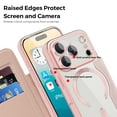 thumbnail image 5 of Allytechgroup Magnetic Wallet Case for Apple iPhone 17 Pro Max, RFID Blocking PU Leather Clear Back Cover Compatible with Magsafe Wireless Charging Anti-Scratch Case for iPhone 17 Pro Max,Pink, 5 of 7