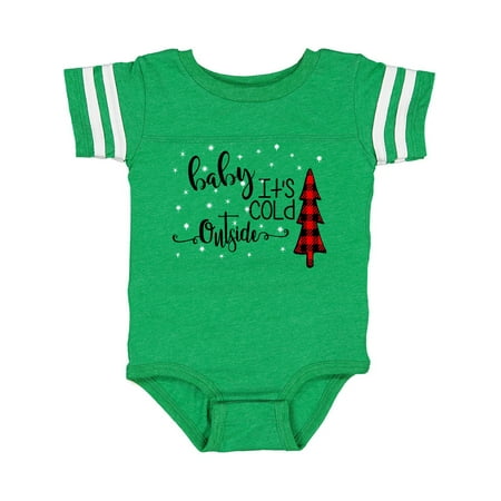

Inktastic Baby it s Cold Outside Flannel Christmas Tree and Snow Gift Baby Boy or Baby Girl Bodysuit