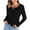 Black, variant on Going out Tops for Women Notched V Neck Long Sleeve Comfy Shirts Casual Slim Fitted Blouses Tops