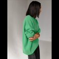 thumbnail image 4 of Suéter de Punto de Larga para Mujer, Jersey de Cuello Redondo, Suéter Informal Holgado. Verde Talla Única, 4 of 7
