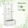 thumbnail image 3 of Costway Outdoor Planter Box with Trellis Water Level Indicator Removable Space Dividers Greyish-white, 3 of 10