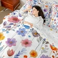 thumbnail image 4 of Castle Fairy Children Teens Adults Spring Garden Flowers Bedding Comforter Set 7 Pieces,Retro Vintage Aesthetic Full Bedding Set Lightweight,Chic Floral Blossoms Fitted Sheet Flat Sheet, 4 of 8