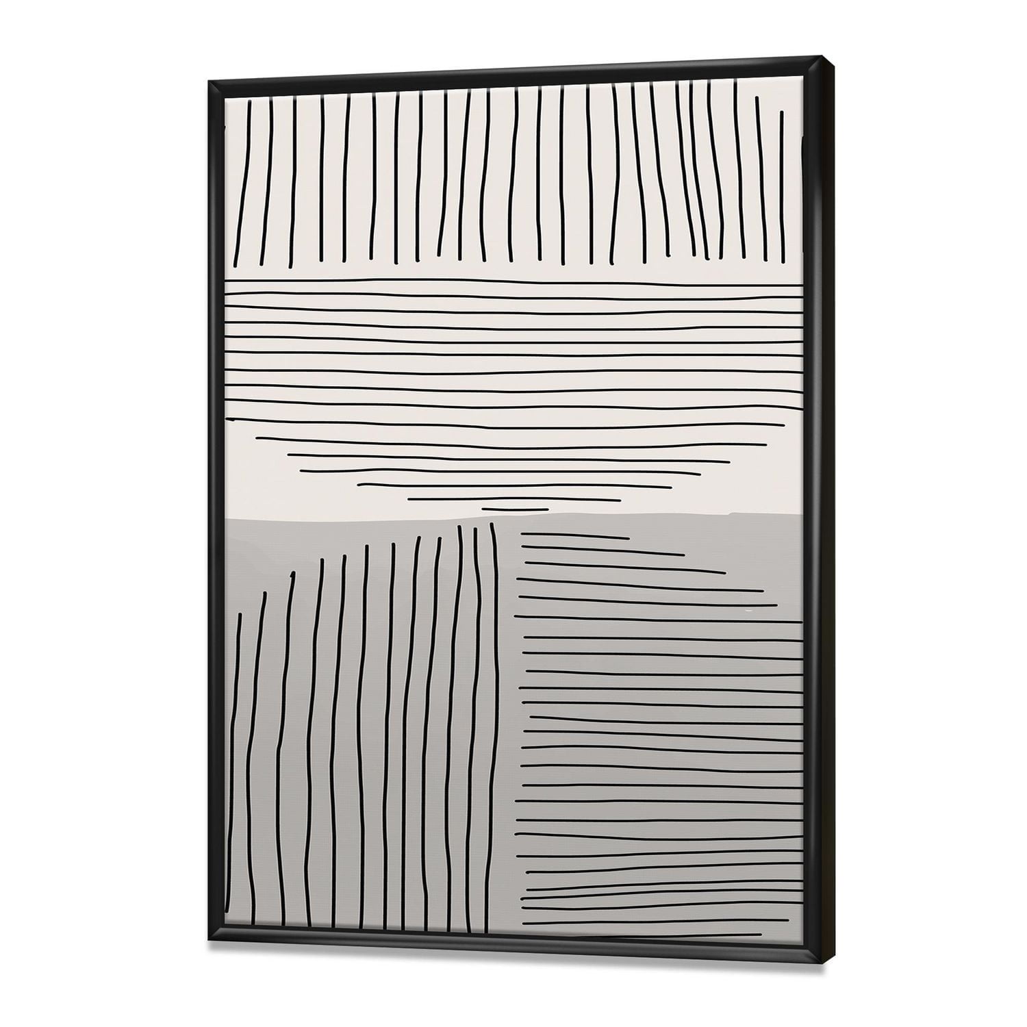 Designart Minimal Geometric Lines And Circle VI FLOAT FRAME WALL ART