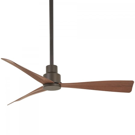 Open Box Minka-Aire Simple 44-Inch 3-Blade Ceiling Fan in Oil Rubbed Bronze Finish W/ Medium Maple Blades - F786-ORB