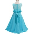 thumbnail image 4 of YEAHDOR Kids Girls Lace Chiffon Flower Girl Dress Wedding Prom Dance Ball Gown Party Maxi Dress Blue 10, 4 of 7