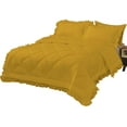 thumbnail image 5 of DNG Creations 3 Piece Ruffle Diamond Comforter All Season 550 GSM Oversized King Size - 800 Threads Count, 100% Egyptian Cotton Solid Gold Colour, 5 of 7