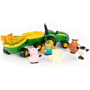 John Deere Animal Sounds Hayride Musical Tractor Toy with Farm Animals, 12 Months and Up