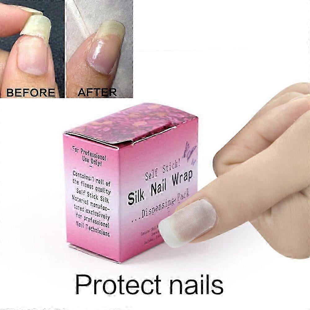 2 Roll Repair Nail Fiberglass Silk UV Gel Building Fiber French Manicure Tools Nail Forms Extension Tips Adhesive Stickers