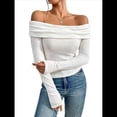 thumbnail image 3 of Blusas Elegantes Informales con Hombros Descubiertos para Mujer, de Corte Entallado, de Larga, para Salir en y Otoño. S, 3 of 8