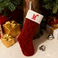 thumbnail image 4 of Monogrammed Christmas Stockings 17.7 Inch, Personalized Knit Stockings with Embroidered Initials for Family, Large Xmas Stocking for Fireplace Mantel Holiday Decorations, 4 of 5