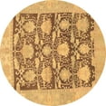 thumbnail image 1 of Ahgly Company Indoor Round Abstract Brown Modern Area Rugs, 7' Round, 1 of 4