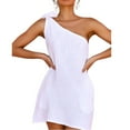 thumbnail image 3 of Women Dresses Solid Sleeveless Sling Sexy Fashion Dresses Fashion Dresses White Trendy Skirt Size XL, 3 of 9