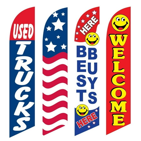 4 Advertising Swooper Flags Used Trucks USA Best Buys Here Welcome