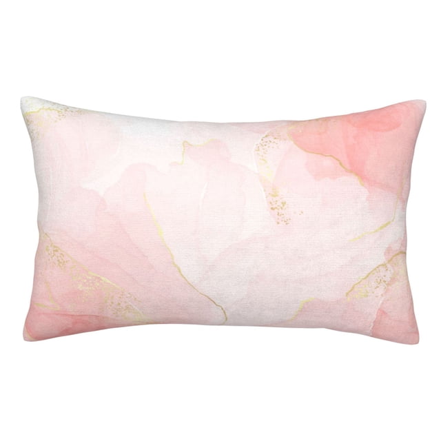 Fotbe Pink Marble Funda de Almohada Decorativa Estilo Occidental, Lujo en Algodón, Fundas para Almohadas King, Cojín Estampado para Decoración del Hogar-14"x20"