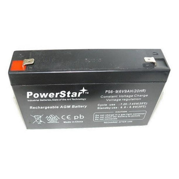 BatteryJack PS6-9-08 Nouveau 6 V 9Ah Batterie Plomb-Acide Scellé pour UPS APC RBC18 Remplace PC7 - 6