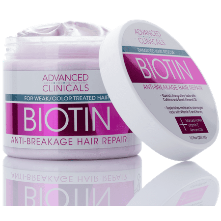 Advanced Clinicals Biotin Anti-Breakage Hair Repair Mask. Strengthen Broken, Color-Treated Hair with Repairing Deep Conditioner  Manuka Honey & Caffeine. Hydrating Mask Restores Weak Hair, 12 (Best Mask For Color Treated Hair)