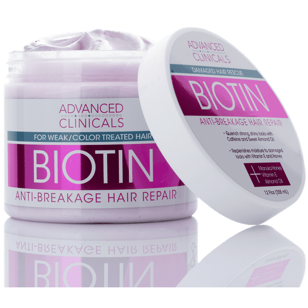 Advanced Clinicals Biotin Anti Breakage Hair Mask. Conditioner Mask for Weak and Color Treated Hair. 12 fl oz. Advanced Clinicals Biotin Anti Breakage Hair Mask. Conditioner Mask for Weak and Color Treated Hair. 12 fl oz.